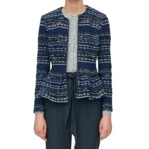 Rebecca Taylor Blue/Metallic Lurex Tweed Jacket 10